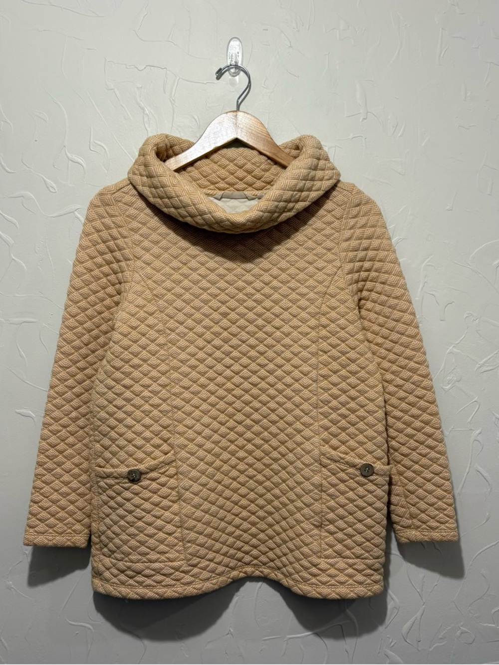 Soft Surroundings quilted mock-neck pullover sweater (medium petite)